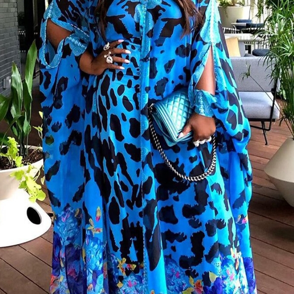 MS. FABULOUS BLUE LOOSE FIT DRESS - Picture 2 of 3